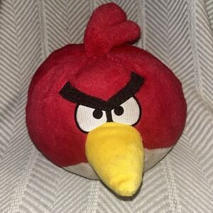 2010 Commonwealth Toys Angry Birds LG 9" Red Bird Plush Stuffed‎ Animal NO SOUND